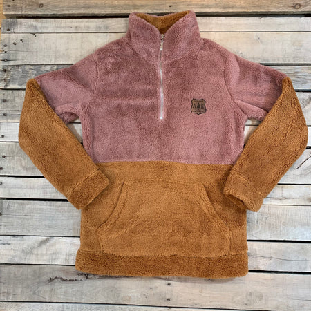 1/2 Zip Two-Toned Sherpa Pullover